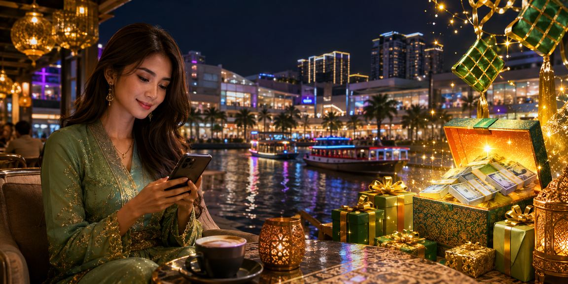 Antara muka kasino mudah alih Johor Bahru dengan tema Hari Raya